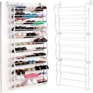 SEVOBAL 12 Layers Over The Door 36 Pair Shoes Hanging Shelf Storage Shoe Organizer with Hooks Wall Hanging for Living Room, White, 25.2"*8.78"*3.74" - 1 of 4