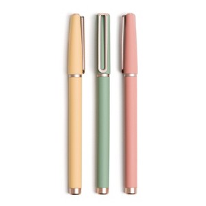 U Brands 3ct Soft Touch Felt Tip Pens - Rose Gold Accents: 0.7mm Black Ink, Journaling & Cute Pens, Stationery Set - 1 of 4