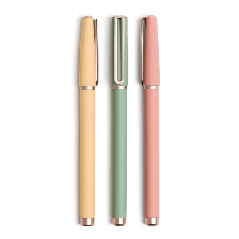 U Brands 3ct Soft Touch Felt Tip Pens - Rose Gold Accents : Target