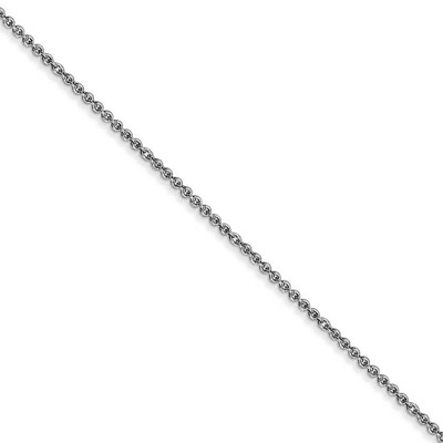 Black Bow Jewelry 1mm, 14k White Gold, Solid Cable Chain Necklace