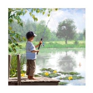 Trademark Fine Art -The Macneil Studio 'Boy Fishing' Canvas Art - 1 of 4