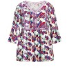 Avenue Women's Plus Size Boho Bell Sleeve Tier Sharkbite Hem Top - 4 of 4