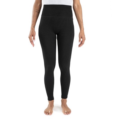 MUK LUKS Women's 4" High Waisted Fleece Lined Leggings