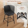 Arceso Upgrade Enlarged Seat Swivel Bar Stools Set of 2, 26 Inch Counter Height Bar Stools, Thickened Faux Leather Barstools with Backs - 2 of 4