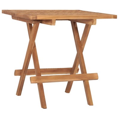 vidaXL Folding Patio Table 19.7 In.x19.7 In.x19.7 In. Solid Teak Wood