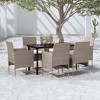vidaXL 7 Piece Patio Dining Set with Cushions Beige and Black - 55.1" Table Length 6 Items - 2 of 4