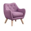HOMLUX 19.5"W Linen Kids Accent Chair with Button Tufted Back & Wooden Legs - 2 of 4