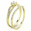 Slickblue Women's Gold IP Stainless Steel Ring - Elegant Round CZ Pave Design, Perfect for Wedding, Anniversary, Size 5-10 - 4 of 4