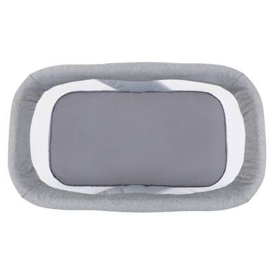 Shadow Stone Gray Quick-Fold Portable Rocking Bassinet with Aluminum Frame
