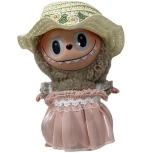 Doll Clothes Superstore Sweetness in Bloom: Frilly Dress and Flower Hat Set for 17.5 cm Labubu Dolls - 1 of 4