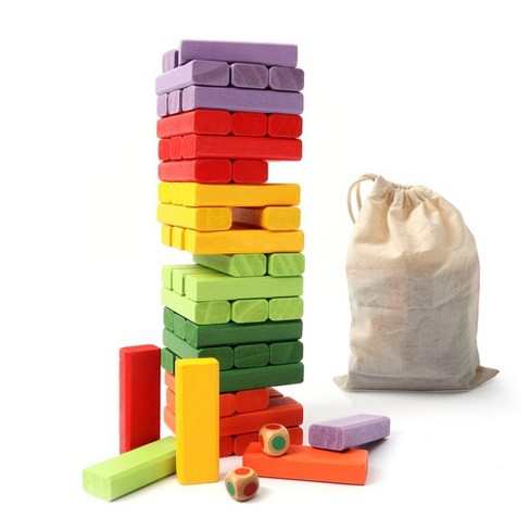 GSE 54-Piece Mini/Medium Tumbling Timbers with Dice, Stacking Floor Game Set for Kids (Build to Over 1.5ft/3ft) - image 1 of 4