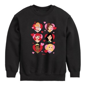Boys' - Disney - Princess Heart Grid Graphic Long Sleeve Fleece Sweatshirt - 1 of 4