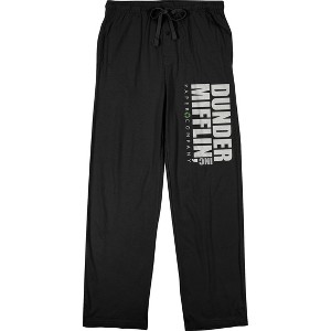 The Office Dunder Mifflin Men's Black Sleep Pants - 1 of 4