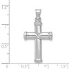 Black Bow Jewelry Men's 14k White Gold Hollow 3D Polished Cross Pendant - 3 of 4