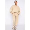 Mocamel Women's Solid Color Simple Tracksuit， Loose Fit Long Sleeve Top and Pants Set - 3 of 4