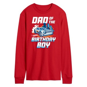 Men's - Hot Wheels - Dad Of Birthday Boy Long Sleeve Graphic T-Shirt - 1 of 2