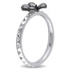 EVERLY JEWELRY | Sterling Silver 0.05 CT TGW White Sapphire Fashion Ring Black Rhodium Plated - 2 of 4