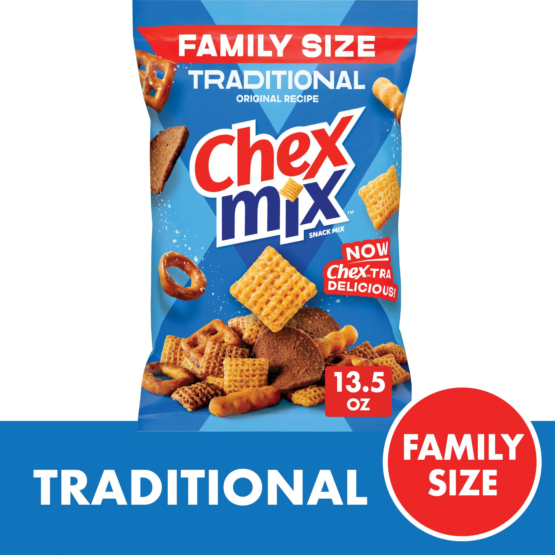 Chex Mix Traditional Large - 13.5oz: Whole Grain, No High Fructose Corn Syrup