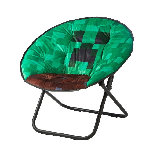 Minecraft Kids Oversized Folding Saucer Chair Green