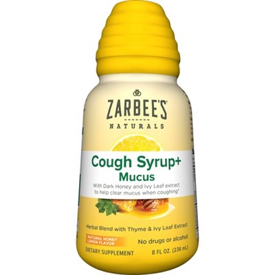 Zarbee's Naturals Cough Syrup + Mucus Reducer - Dark Honey & Lemon - 8 fl oz