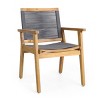 Modern Patio Arm Chair Set Of 2,High-quality Patio Chair With Acacia Wood Frame,Rope Weave Design,Patio Chairs -Maison Boucle - 4 of 4