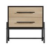 Homhougo Nightstand with 2 Drawers, Bedside Table with Storage, Wood Night Stand with Metal Legs, End Tables for Bedroom Living Room - 4 of 4