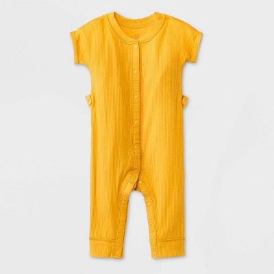 Image of Baby Adaptive Romper - Cat & Jack™ Yellow 3-6M