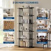 6-Tier Industrial Bookshelf, Rustic Wood Bookcase with Metal Frame, Open Storage Display Rack for Living Room Office Bedroom - 3 of 4