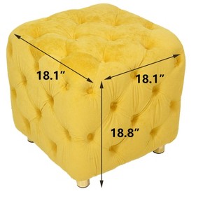 Racxily Modern Velvet Ottoman -Velvet Ottoman with Concealed Storage,Dice Shape, Soft Skin-Friendly Fabric, for Living Room/Bedroom/Entrance - 1 of 4