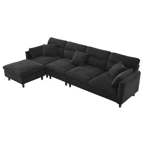 NicBex L Shape Sectional Sofa Chenille Fabric Modular Couch with 5 Pillows for Living Room and Apartment - 1 of 4