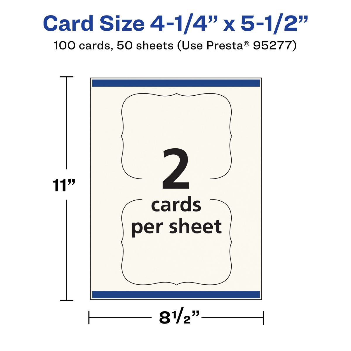 Avery 4-1/4" x 5-1/2" Rectangle Flourished Edge, Matte Ivory Postcards - thumbnail 5