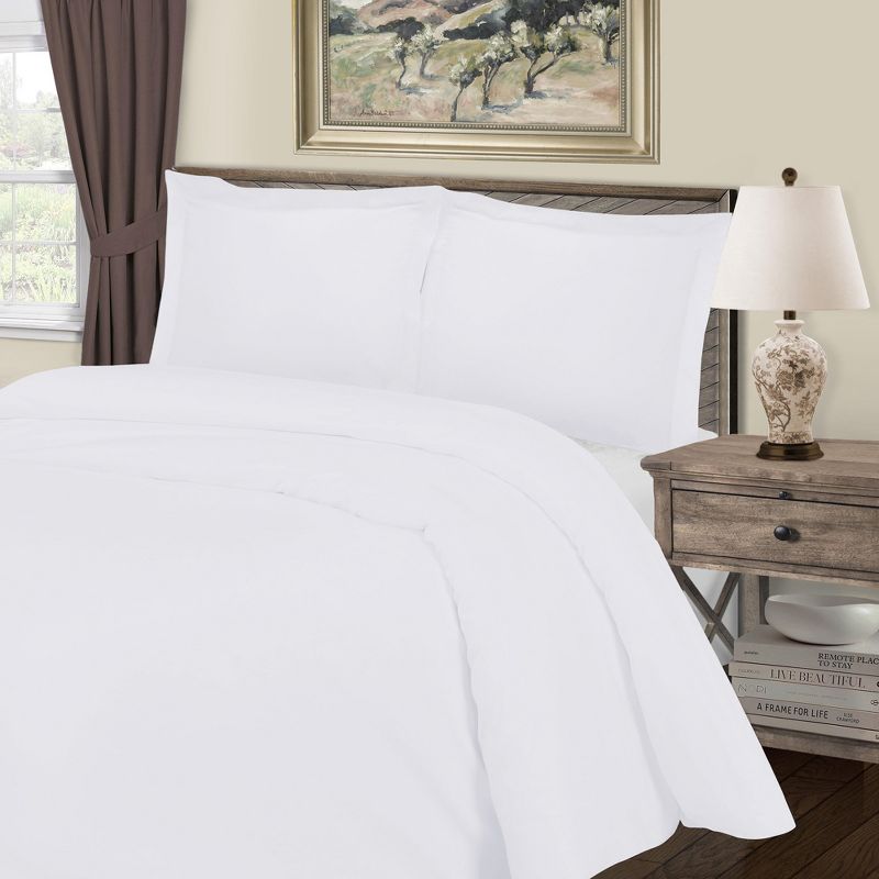 1000 Thread Count Luxury Cotton Solid 3 Piece Duvet Cover Set by Blue Nile Mills, 2 of 5