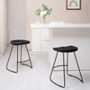 MH London Ember 24" Mid-Century Modern Saddle Counter Stool with Solid Wood Seat and Metal Base - 2 of 4