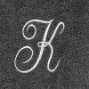 Avanti  Granite with Silver Script Monogram Bath Towel Letter   K - 2 of 3