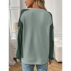 Coolmee Womens Sweatshirt Casual Long Sleeve Crewneck Color Block Pullover Tops Loose Sweatshirts - 4 of 4