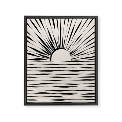 Alisa Galitsyna Minimal Sunrise Sunset 8" x 10" Black Framed Canvas - Society6