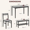 Dining Table and Chairs Set of 4, Kitchen Table and 2 Chairs with Bench - 2 of 4