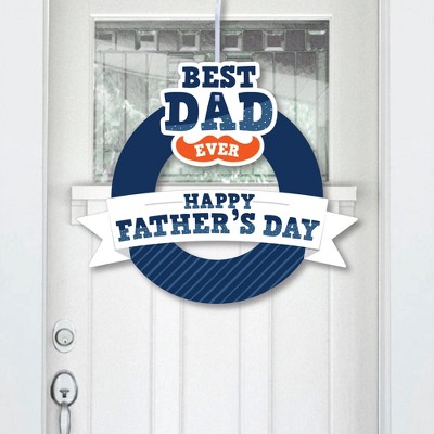 Big Dot of Happiness Happy Father's Day - Outdoor We Love Dad Party Decor - Front Door Wreath