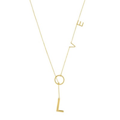 Pompeii3 Love Lariat Necklace 18k Gold Plated 21"