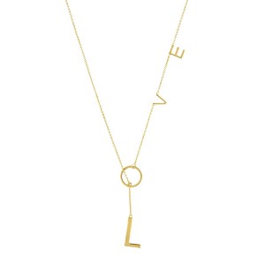 Pompeii3 Love Lariat Necklace 18k Gold Plated 21" - 1 of 4
