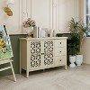 ORRD American 2-Door 3-Drawer Accent Cabinet with Hollowed Door, Adjustable Shelf & Anti-Tip Lock for Living Room, Bedroom - 2 of 4