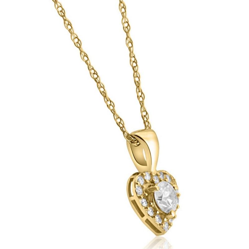 Pompeii3 1/4Ct Dainty Small Heart Pendant Necklace in 14k White, Yellow, or Rose Gold, 2 of 4