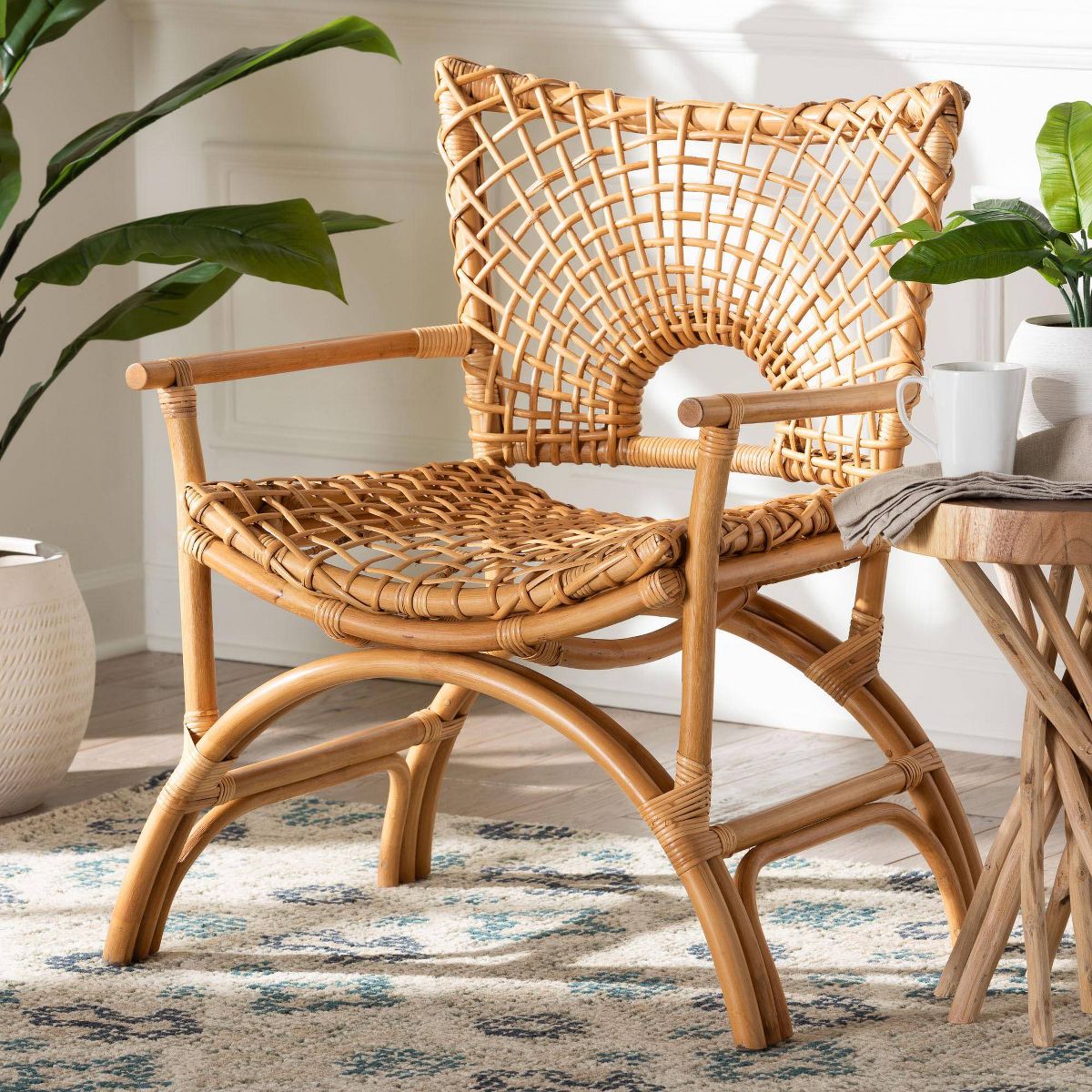bali & pari Mamba Rattan Arm Chair Light Honey - thumbnail 3