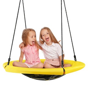 Costway 40'' Nest Tree Swing Round Swing w/ Adjustable Hanging Ropes & Oxford Waterproof Cloth Outdoor Swing - 1 of 4