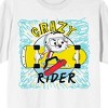 The Amazing World of Gumball Gumball Watterson on skateboard, Crazy Rider on White Short Sleeve Adult T-Shirt - 2 of 4