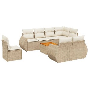 vidaXL Garden Sofa Set Beige PE rattan Large Modular Garden Sofa Set - 1 of 4