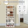 Tangkula 7-Tier Shoe Rack Free Standing Shelf Storage Modern Shoe Rack Organizer Brown/Black/White - 4 of 4