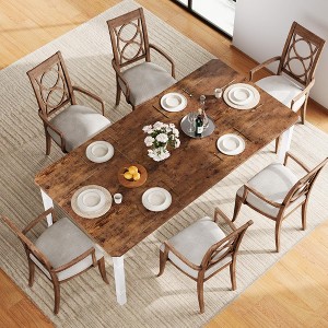 78'' Large Industrial Dining Table for 6-8, Kitchen Table with Heavy Duty Metal Legs - 1 of 4