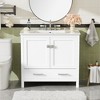 NicBex 30/36/60/72"Bathroom Vanity Set with Ceramic Sink,2 Doors&1 Drawer,Multifunctional Storage Cabinet Combo,4" Faucet Hole(No Faucet) - 3 of 4