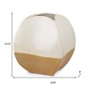 HomeRoots 10" Beige And Cream Color Block Ceramic Table Vase - 3 of 4